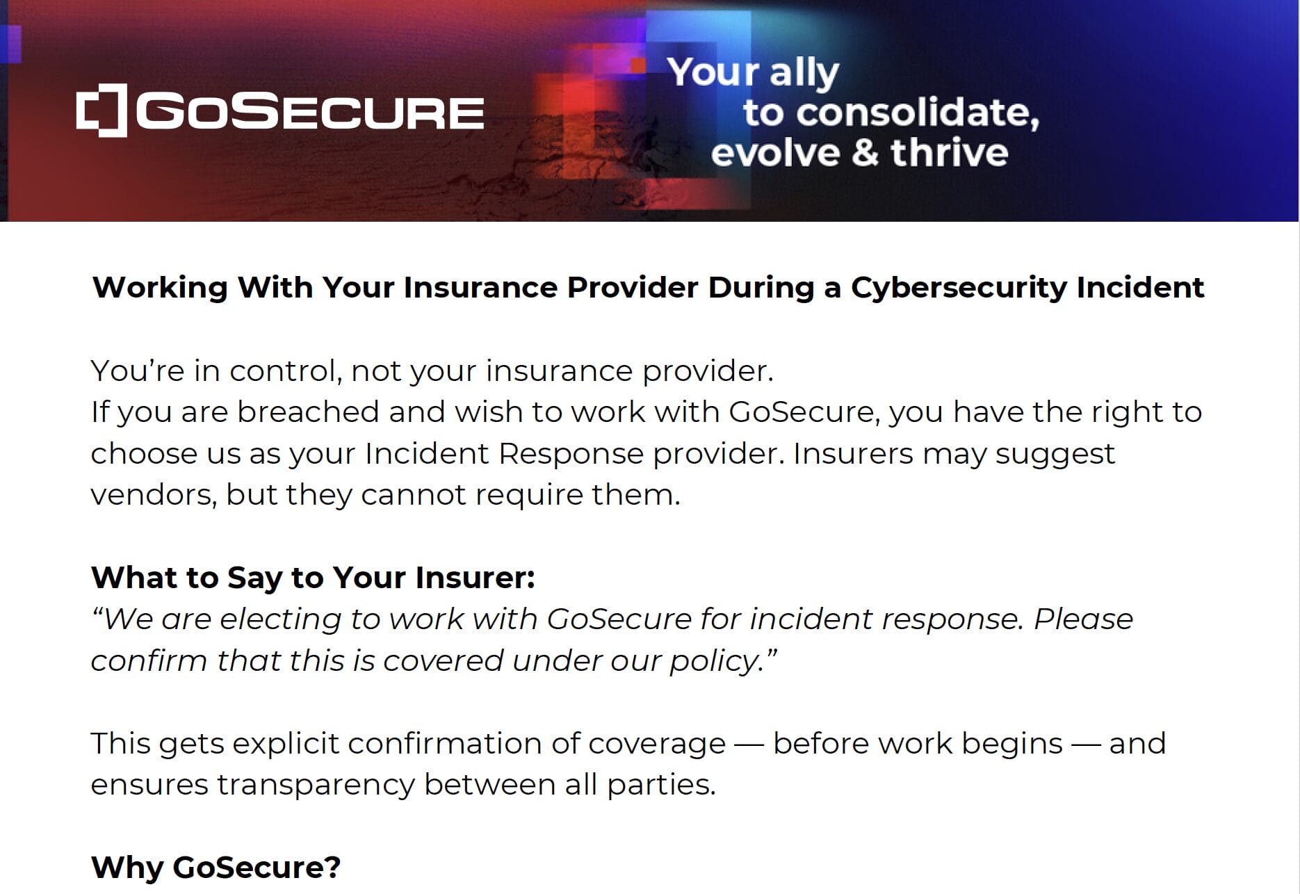 Key Steps for Insurance and IR Activation