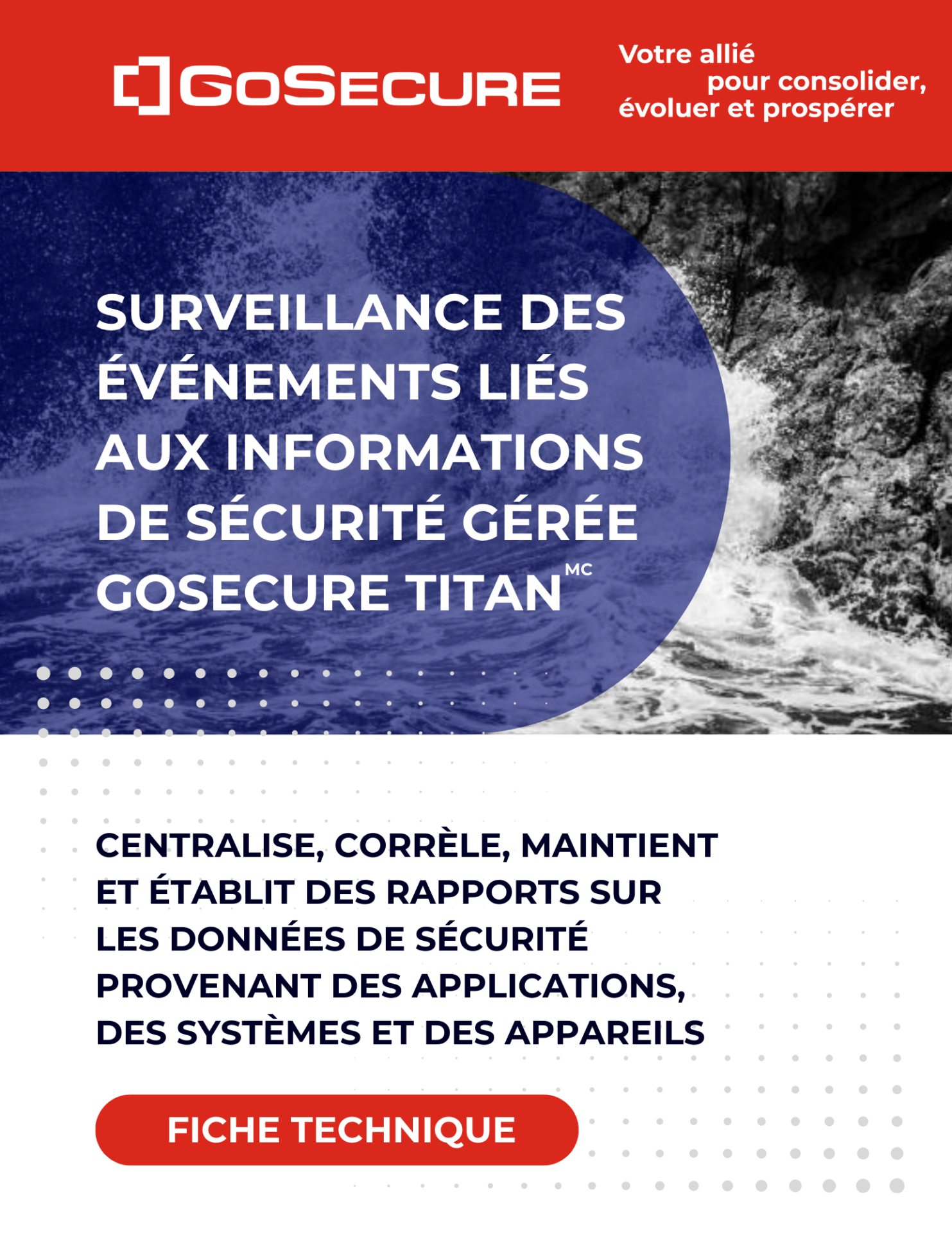 Image de couverture-Fiche technique-Surveillance des événements liés aux informations de sécurité gérée GoSecure Titan